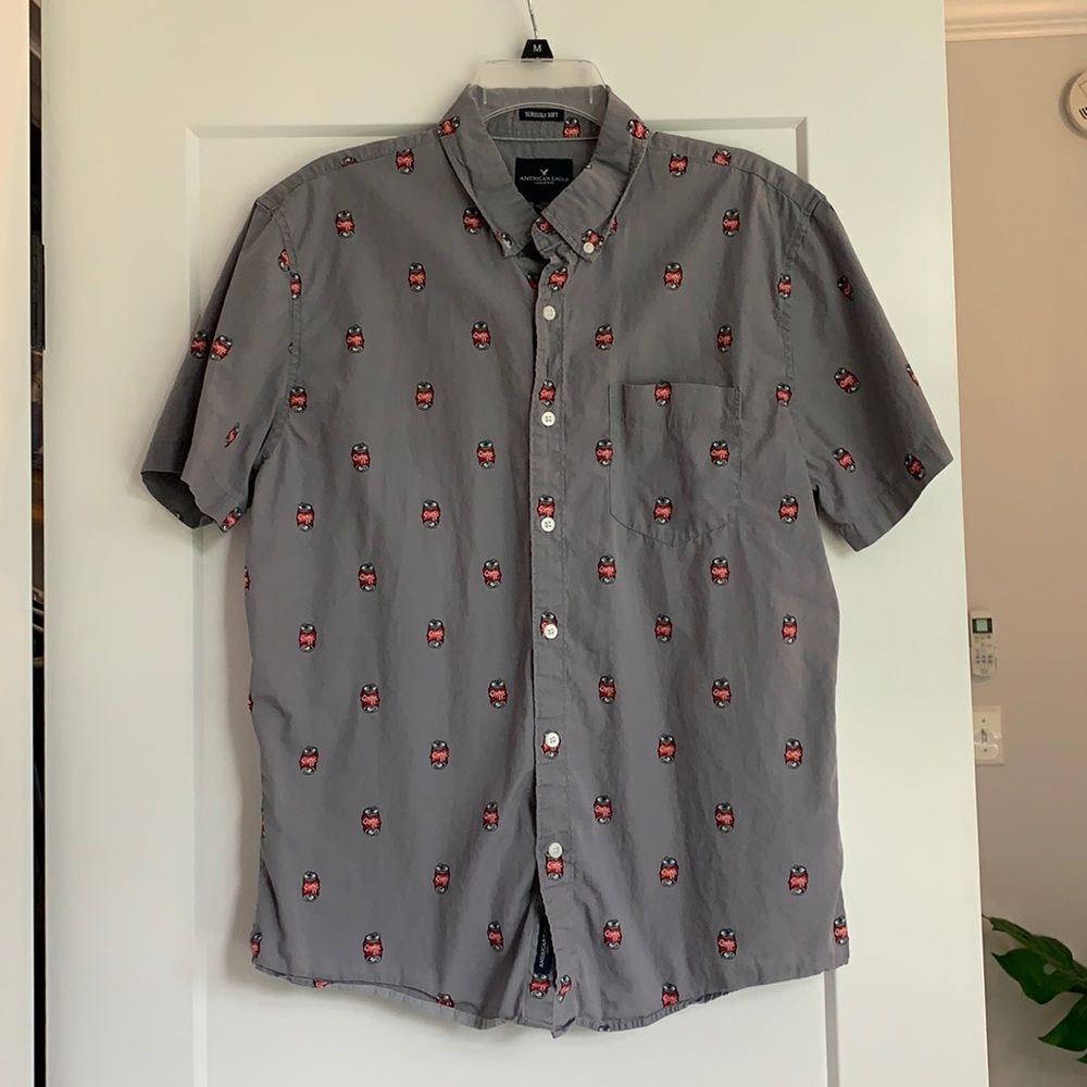 American Eagle Crushin It Short Sleeve Button Up
